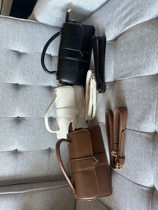 Handbags - Classic Structured Women’s Top-Handle Bag - Black, White, Brown